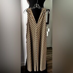 Talbots HAVEN Well Within Tan and White Sleeveless Dress NWT